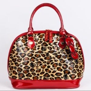 Hello Kitty x Loungefly Limited Edition Patent Leather, Leopard Print Handbag